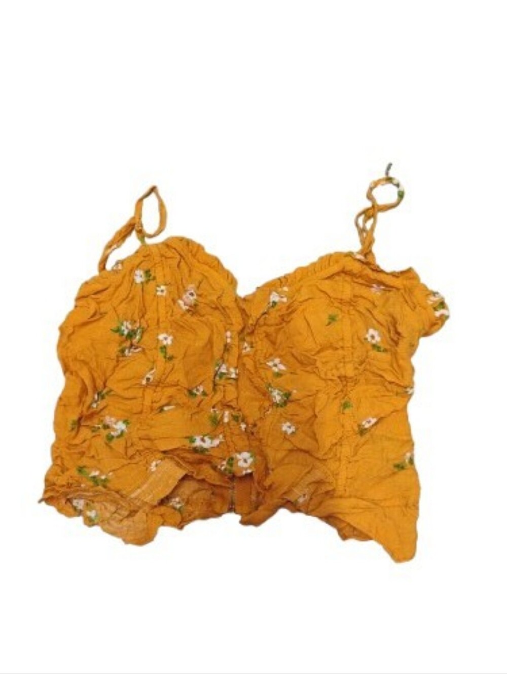 ASTR the Label Yellow Floral Ruched Camisole Top Sz L